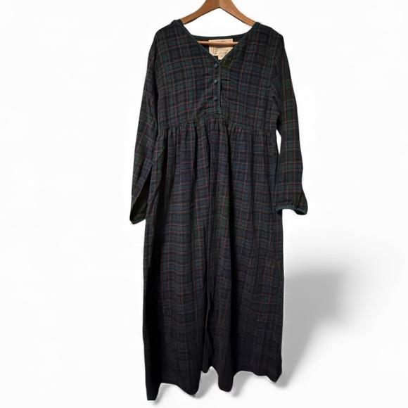 VTG Victoria's Secret Authentic Country Cottons Nightgown Medium Forest Green - Picture 3 of 4